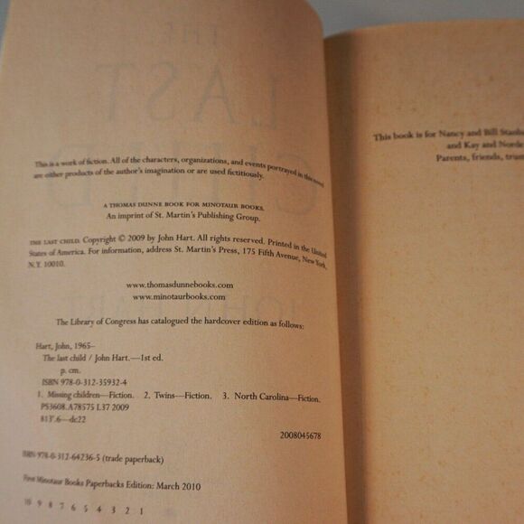 The Last Child: A Novel By John Hart 2010 Paperback - Picture 5 of 6